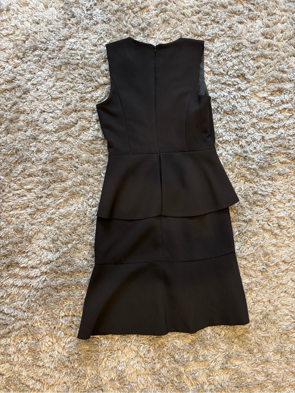 Bardot Black Sleeveless V-Neck Peplum Ruffle Dress - Picture 2 of 3